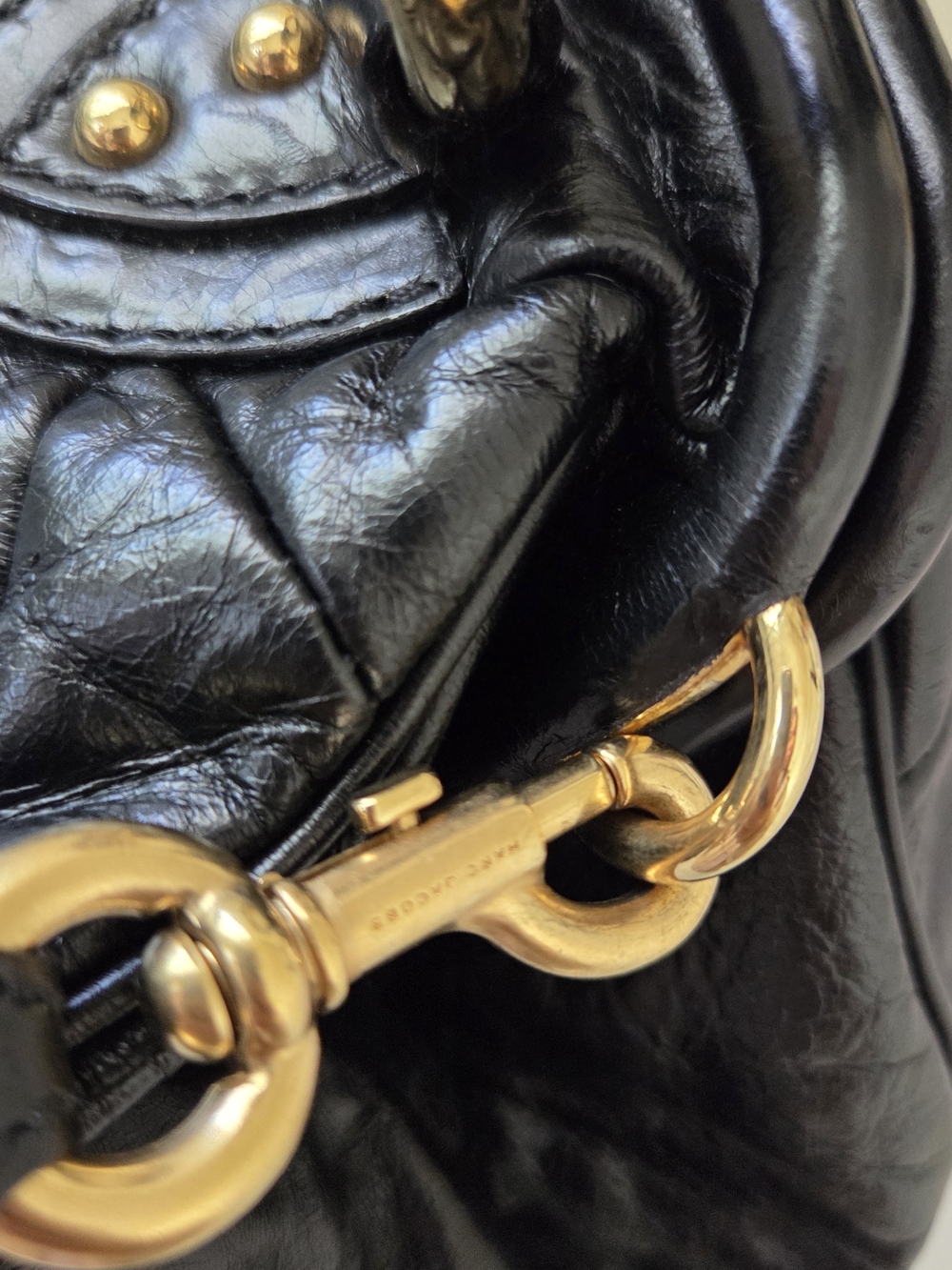 Marc Jacobs Collection Patchwork Stam Bag Quilted Black Leather Shoulder Bag - Picture 5 of 15